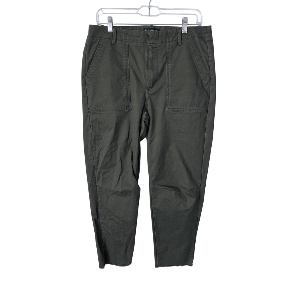 Banana Republic Girlfriend Authentic Chino Olive Green Utility Pants Size 10